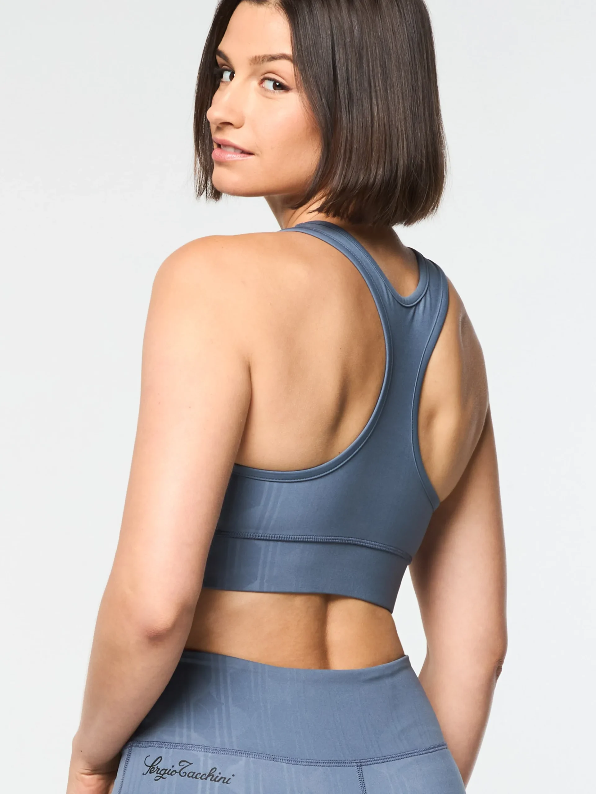 Sergio Tacchini Viano Printed Sports Bra- GRISAILLE Outlet