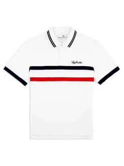 Sergio Tacchini Vieste Stripe Polo- BRILLIANT WHITE Discount