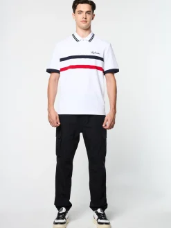Sergio Tacchini Vieste Stripe Polo- BRILLIANT WHITE Discount