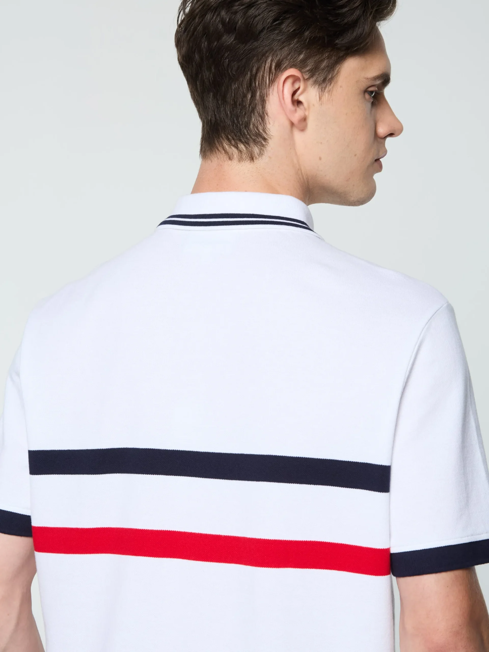 Sergio Tacchini Vieste Stripe Polo- BRILLIANT WHITE Discount
