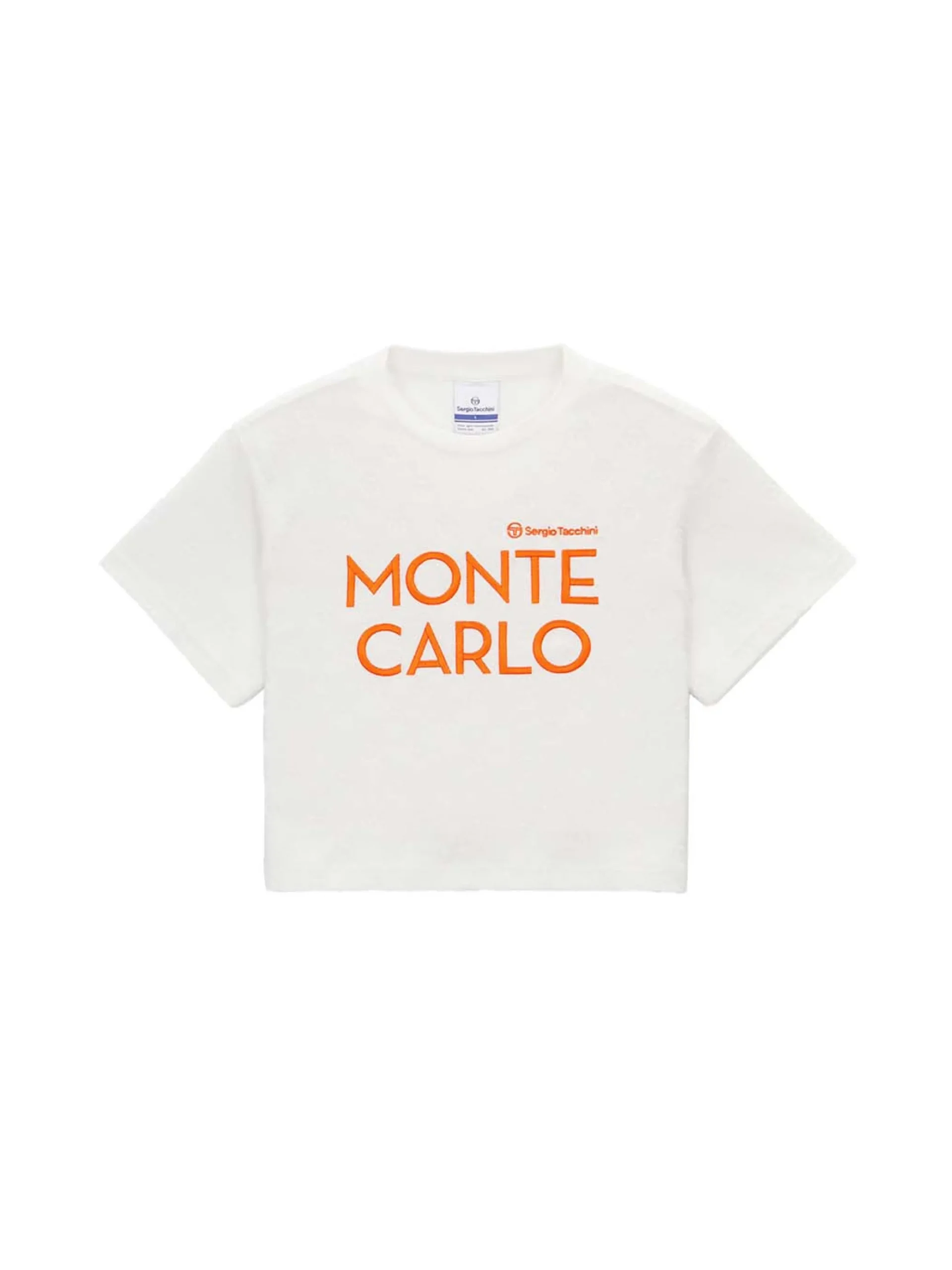 Sergio Tacchini Women's Terry Jacquard Cropped T-Shirt- OFF WHITE Online