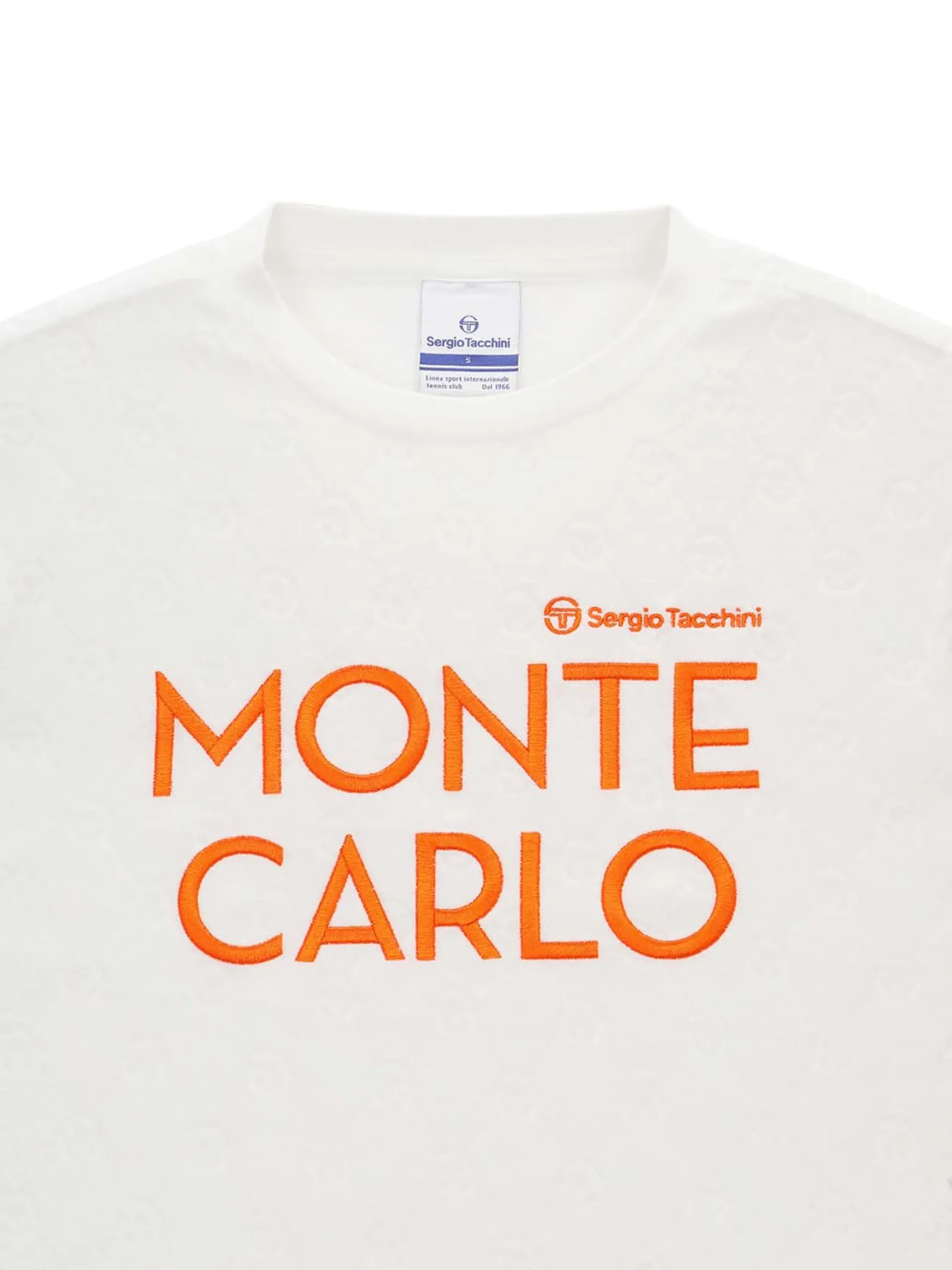 Sergio Tacchini Women's Terry Jacquard Cropped T-Shirt- OFF WHITE Online