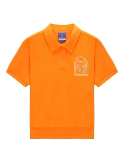 Sergio Tacchini Women's Terry Polo Shirt- ORANGE New