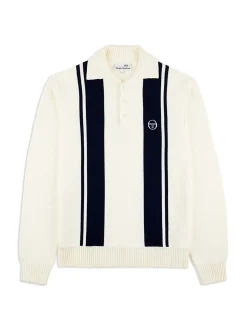 Sergio Tacchini Young Line Knit Long Sleeve Polo- GARDENIA Outlet