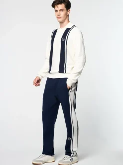 Sergio Tacchini Young Line Knit Long Sleeve Polo- GARDENIA Outlet